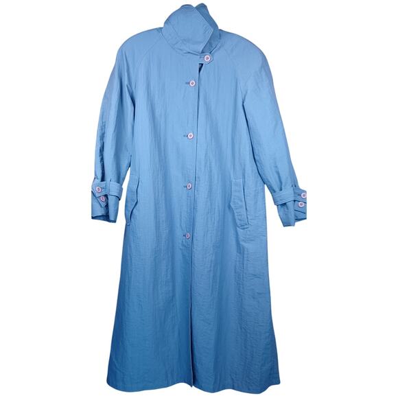 London Fog Jackets & Blazers - VTG London Fog Teal Blue Trench Coat Women's Size 10 Regular, Longline Raincoat